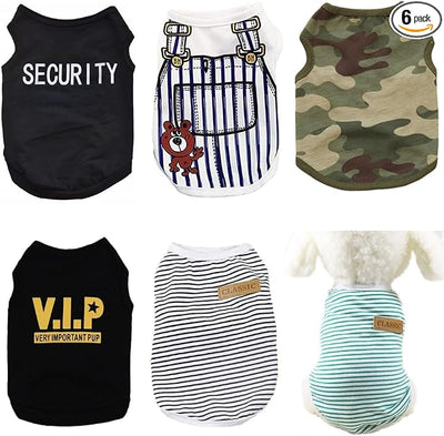 Small Dog Clothes for Boys Dogs Shirts Cat T Shirts Security French Bulldog Clothes Cute Oufits Doggy Apparels Yorkie Costume