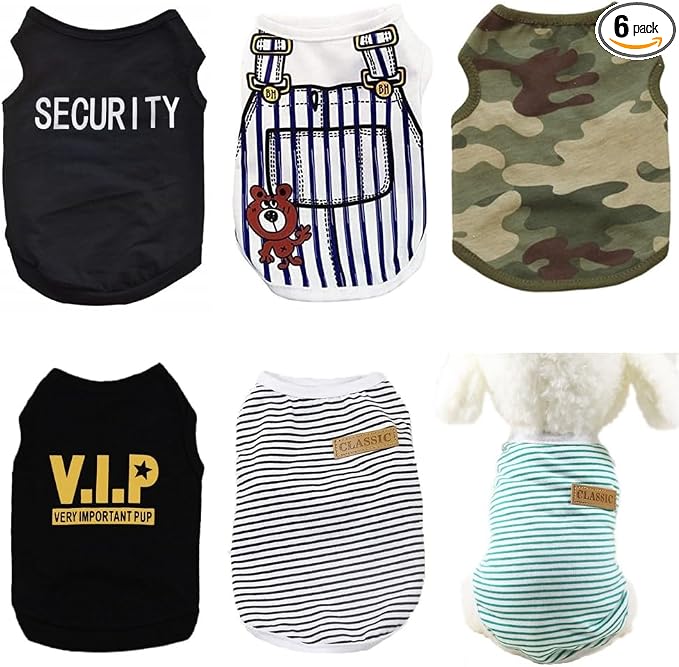 Dog Clothes for Small Dogs Apparel Chihuahua Clothes Boy Puppy Outfits Security Pet Tshirts Cat Shirts Costume Doggie Vest