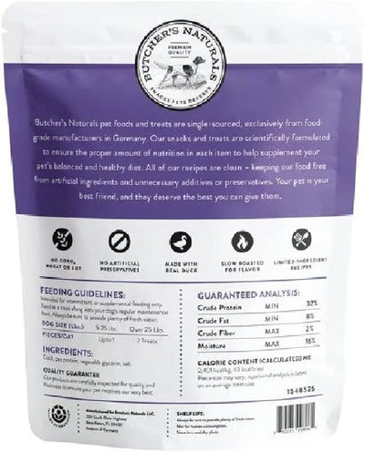 Butcher's Naturals Dog Treat Real Duck Slow Roasted Small Batch Contains 75% Meat No Corn No Soy (40 OZ)