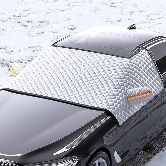 Car Windshield Snow Cover for Subaru Outback 2009-2019 2020 2021 2022 2023, Thicken Car Windscreen Cover Winter Magnetic Windshield Frost Cover Side Window Rearview Mirror Protector,L