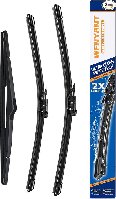 28"/28"/12" Windshield Wipers Compatible with Ford Focus 2012-2018 Front and Rear Wiper Blades for My Car Original Equipment Automotive Replacement (Set of 3)
