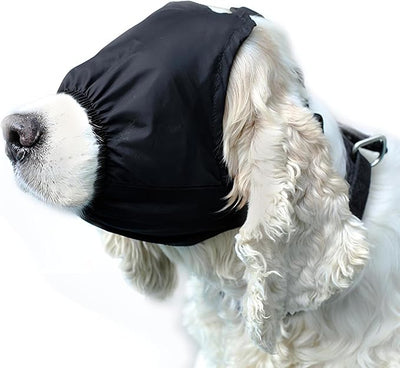 NACOCO Dog Calming Cap Eye Mask Nylon Shading Pet Anxiety Mask Muzzle for Grooming Anti Car Sickness (Black,S)