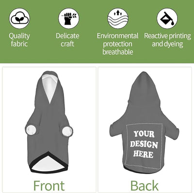 Personalized Dog Hoodie, Custom Dog Costumes for Small Dogs, Holiday Happy Dog Clothes Football Pet Shirt Sweater with Name Number for Girl/Boy Cats/Kitten, Darkgrey, XL