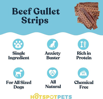 hotspot pets Beef Dog Treats Esophagus (6 Inches) (60 Pack)- 100% Natural Healthy Chews for Dogs - Meat Jerky Snack Free of Preservatives, from Grass Fed Cattle