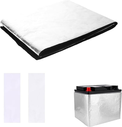 Car Battery Insulation Kit, Universal Battery Thermal Wrap Heat Shield Blanket with Aluminum Foil Tape, Extreme Winter Cold Weather Cover Sleeve Protector for Vehicles Trucks Accessories Essentials