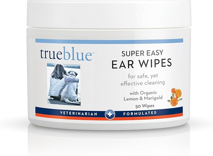 Lemon & Marigold Super Easy Dog Ear Wipes – Pre-Moistened Puppy Pads for Ear Cleaning – Cleansing Ear Wipe for Dogs, Puppies – Non-Toxic, All-Natural – 50 Count