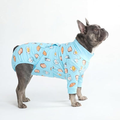 Spark Paws Dog Surgery Recovery Suit – Dog Recovery Suit After Surgery, Anti-Lick Dog Onesie, Abdominal Wound Protector, Soft Cone Alternative for Spay Neuter Male Female Pet Recovery - Breakfast, L