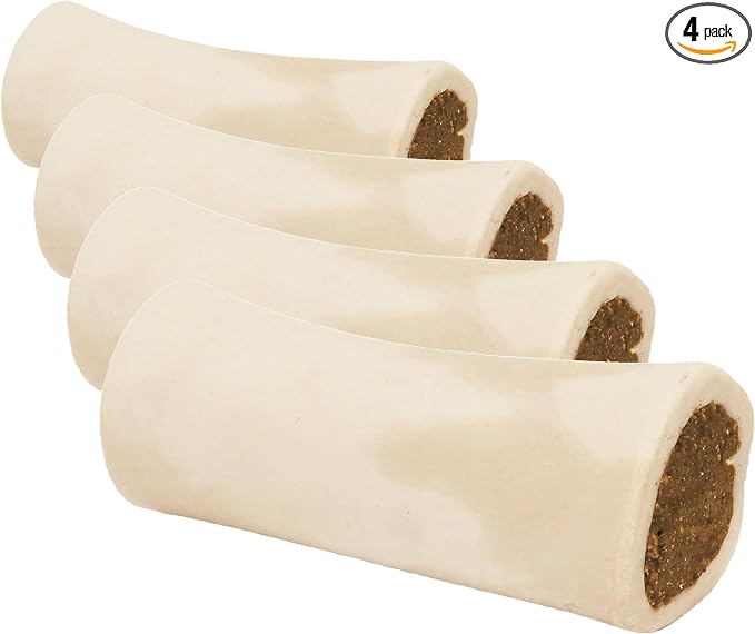 Stuffed Shin Bone - Highly Digestible, High Protein, Long-Lasting Dog Chew Bone for Aggressive Chewers, Supports Dental Health, Cheese Flavor, Large (1 Count) (Pack of 4)