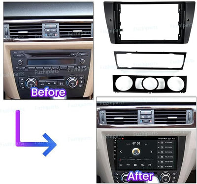 9'' Car Radio Stereo Frame Fascia Bezel for BMW 3 Series E90 E91 E92 E93 2005~2013 Mount Trim Panel
