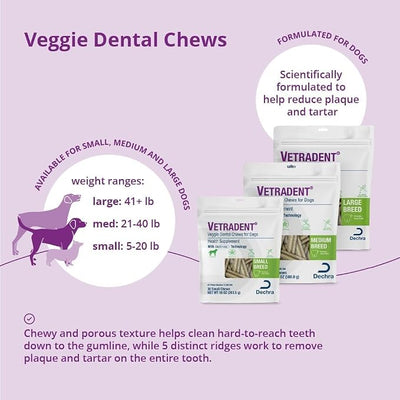 Vetradent® Veggie Dental Chews for Large Dogs