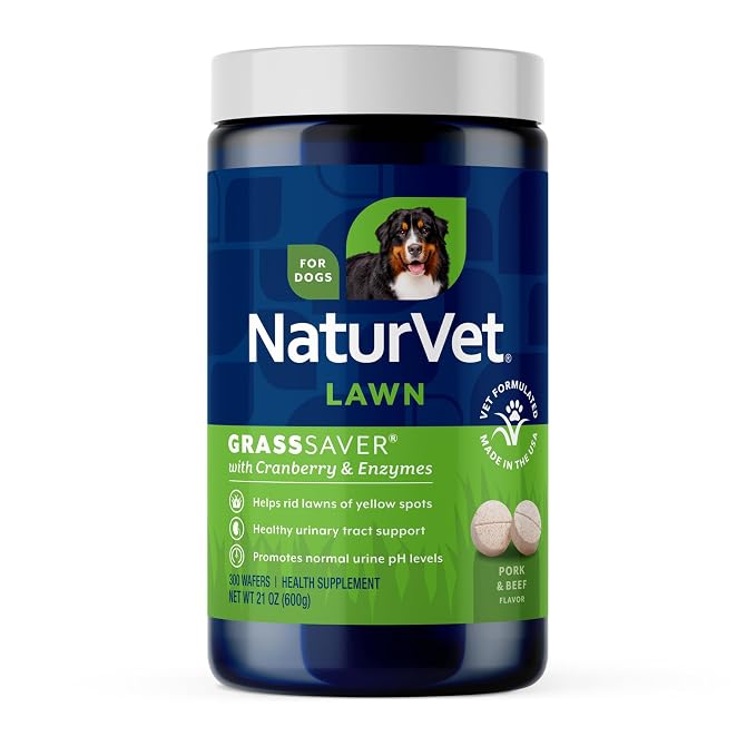 GrassSaver Wafers for Dogs Plus Enzymes – 300 Wafers – Healthy Supplement to Help Rid Your Lawn of Yellow Spots – Synergistic Combination of B-Complex Vitamins & Amino Acids