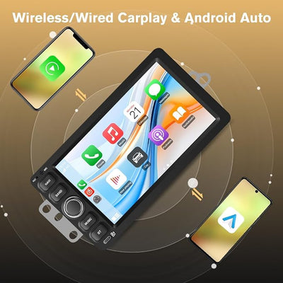 Junsun 8 Core Car Radio Stereo for Chevy Chevrolet Silverado 2003-2006 Impala SSR Tahoe Tahoe GMC Siera Yukon Hummer with Android 15 Wireless CarPlay Android Auto Bluetooth FM/AM WiFi 【4GB+64GB】