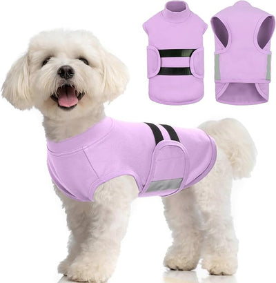 MIGOHI Dog Anxiety Relief Coat,Comfort Anxiety Vest for Dogs,Adjustable Dog Anxiety Calming Wrap for Fireworks,Thunderstorm,Travel,Separation,Anxiety Jacket for Small Dogs,S,Lightpurple