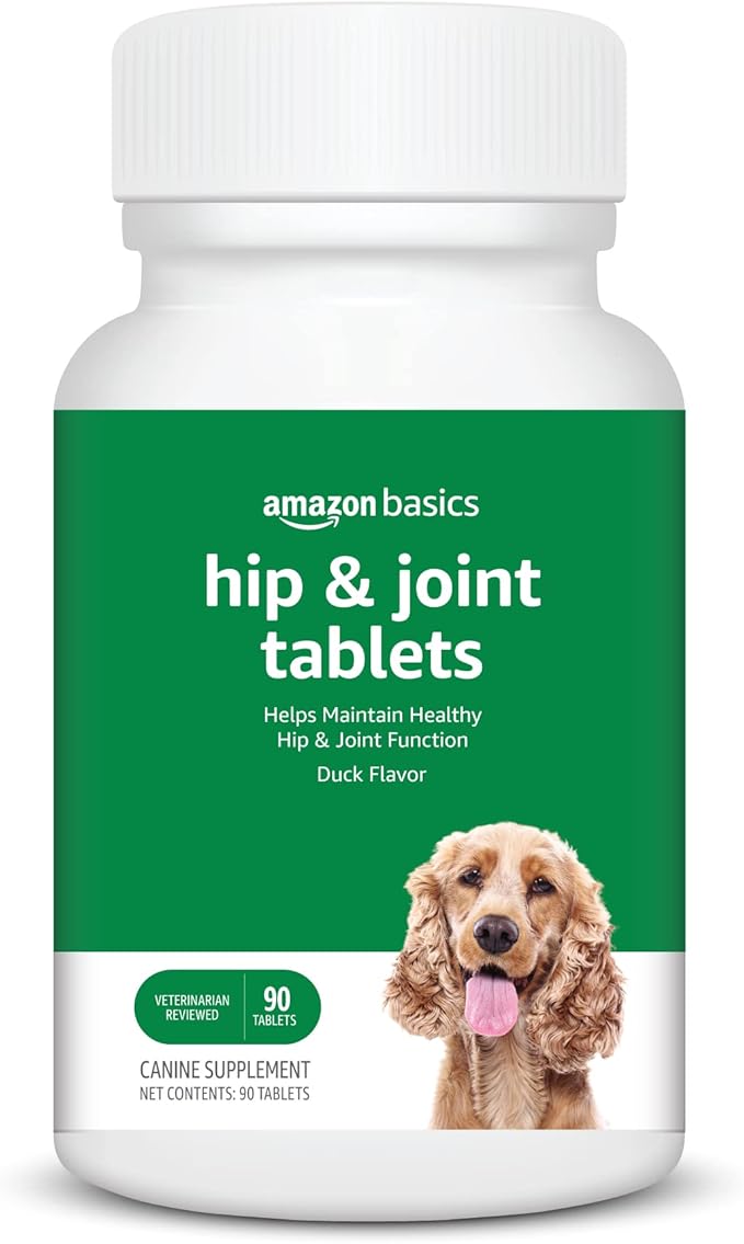 Dog Hip & Joint Daily Chewable Tablets, with Glucosamine, MSM, and Chondroitin, Duck Flavored, 90 Count (Previously Solimo)