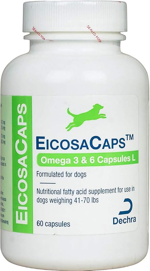EicosaCaps Omega 3 & 6 Capsules for Dogs 41-70 lb 60 Count