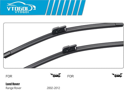 OEM Windshield Wiper Blades Replacement for Land Rover Range Rover L322 2002 2003 2004 2005 2006 2007 2008 2009 2010 2011 2012, Modified & Upgraded Wipers Set 26"+26"+18" (Pack of 3)