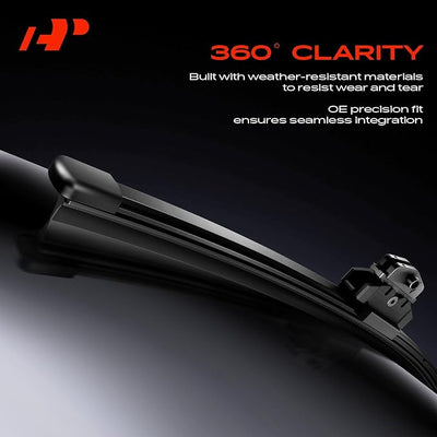 A-Premium APWB451 24"+20"+15" Windshield Wiper Blades Compatible with Audi Q5/SQ5 2018-2024, Q3 2021-2024, allroad - Front Rear Wiper Blade Set for TLPN/FR_DA, w/Wear Indicator & Towel (Pack of 3)