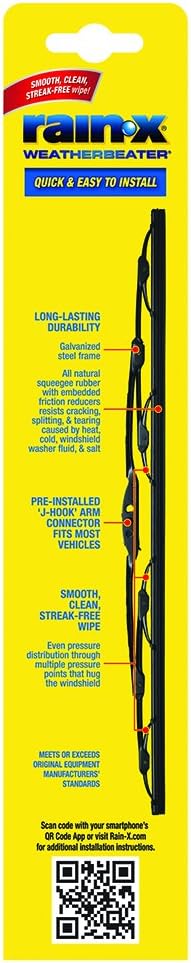 Rain-X RX30216 WeatherBeater Wiper Blades, 16" Windshield Wipers (Pack Of 2), Automotive Replacement Windshield Wiper Blades That Meet Or Exceed OEM Quality And Durability Standards