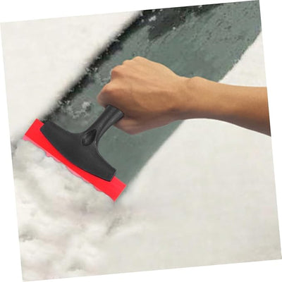 Ciieeo 2Pcs Snow Shovel for Car Rubber Scraper with Slip Handle Compact Snow Cleaner for Windshield Practical Winter Tool Red