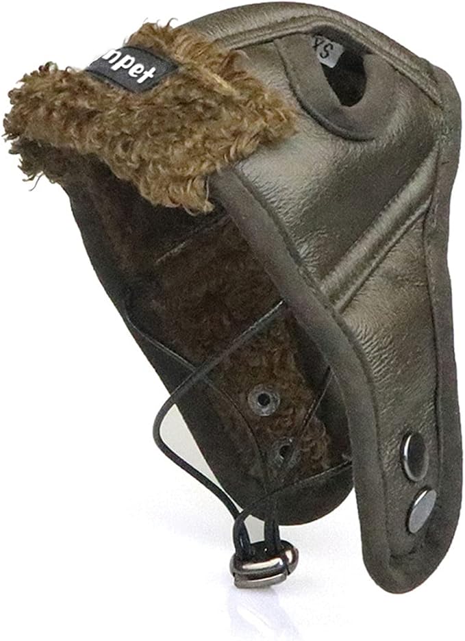 Leconpet Dog Aviator Hat, Dog Winter Pilot Hat with Ear Flaps for Cold Weather (XL, Brown)