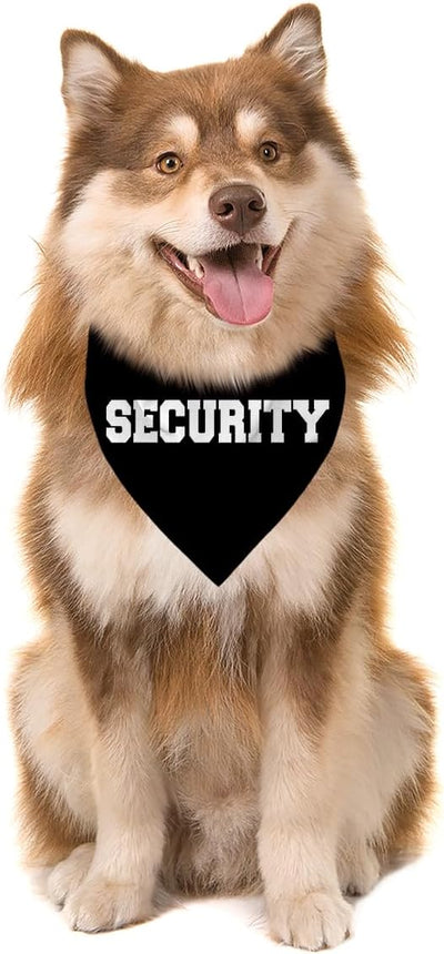 Security Dog Bandana, Black Pet Dog Scarf Accessories, Pet Dogs Triangle Scarf, Dogs Bandana for Small Medium, Gifts for Pets Lovers, Suitable for Pets Boy Girls