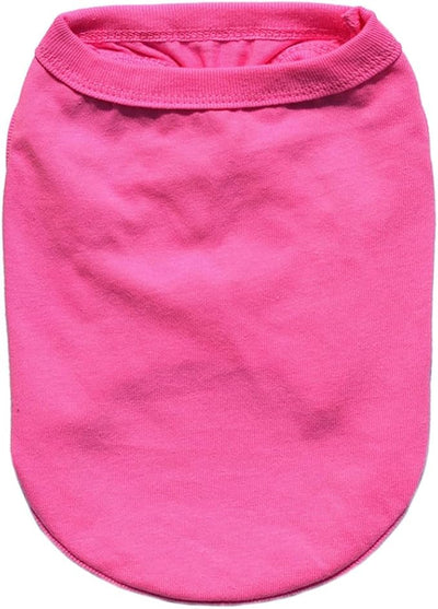 Hot Pink Dog Clothes Cotton Puppy Shirts Breathable Pet Apparel Birthday Girl Cat Kitten Tank Top (Neck Girth 10.24'')