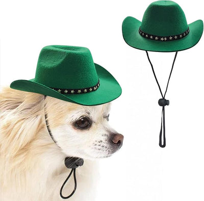 Pet Dog Costume Cowboy Hat Cosplay Cap Puppy Pet Dog Cat Holiday Pet Party Decoration (Green)