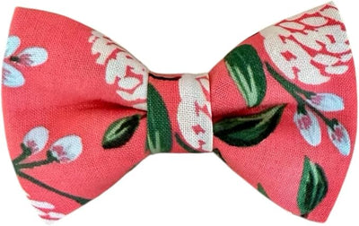 Detachable Dog Bow Tie, Slide-On Pet Bowtie for Collars, Stylish Durable Dog Lover Accessory Small, Medium & Large Dogs (Pink Hydrangea, Small (3.5in Wide))
