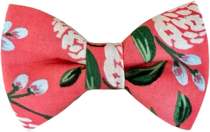Detachable Dog Bow Tie, Slide-On Pet Bowtie for Collars, Stylish Durable Dog Lover Accessory Small, Medium & Large Dogs (Pink Hydrangea, X-Large (5.5in Wide))