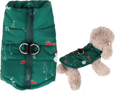 Winter Waterproof Windproof Dog Jacket - Warm Vest Coat for Small & Medium Dogs - Not Suitable for Big Dogs - Santa in Green 2X-Large