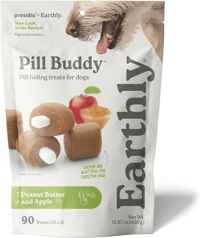 Presidio Pill Buddy Naturals - PB & Apple Recipe Pill Hiding Treats for Dogs - Make A Perfect Pill Concealing Pocket Or Pouch for Any Size Medication - 90 Servings