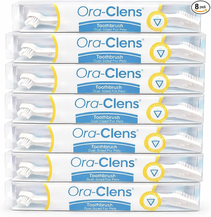 Dog & Cat Toothbrushes, Dual-Ended Pet Toothbrush for Dental Care, Small & Large Brush Heads for Pets, Individually Packaged Toothbrushes for Dogs and Cats, 8 Pack
