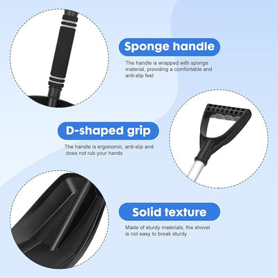 HOMSFOU Portable & Detachable Shovel - Collapsible Tool for Driveway, Car, and Yard - Lightweight Pusher for Efficient Winter Clearing