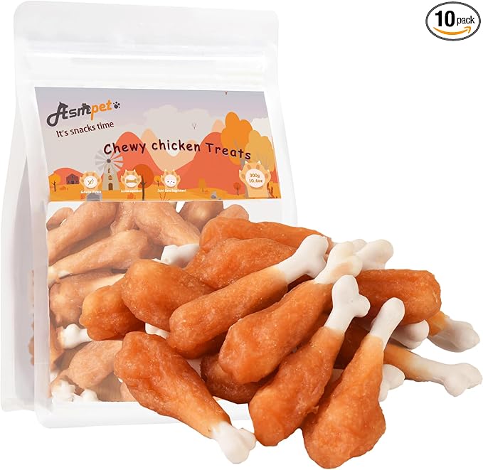 Dog Treats Chews Rawhide Free Real Chicken Calcium Bone Snacks, Teeth Clean Breath Fresh Dog Training Treats