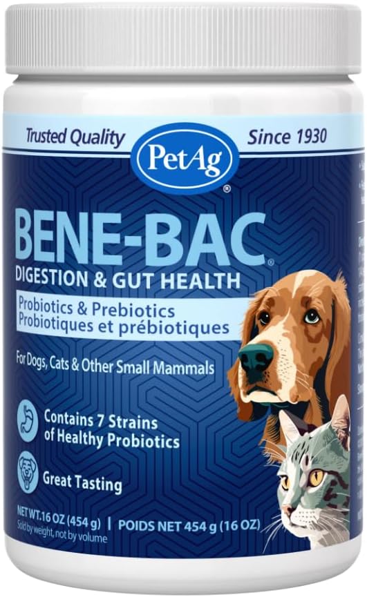 Bene-Bac - 1 lb Powder - Probiotics for Dogs, Cats, Exotic & Wildlife Mammals