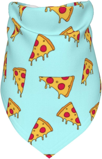 Pizza Blue Food Dog Bandana Scarf Triangle Bibs Pet Accessories Cat Kerchief