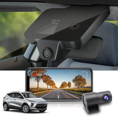 Fitcamx Front 4K+Rear 1080P Dash Cam for 2022-2024 Chevy Bolt EV & EUV (HD2-4267) with Auto-Dimming, OEM Look, Dual HD Video, Loop Recording, WiFi & APP, G Sensor, Easy to Use, 128GB Card