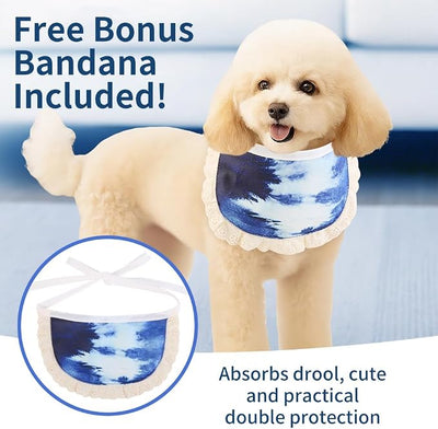 Soft Surgery Recovery Suit for Female/Male Dog Cat, Bandana Set Included, E-Collar Cone Alternative Anti Licking Abdominal Wounds After Spay/Neuter, Small Dogs Full Body Onesies, Medical Pet Bodysuit