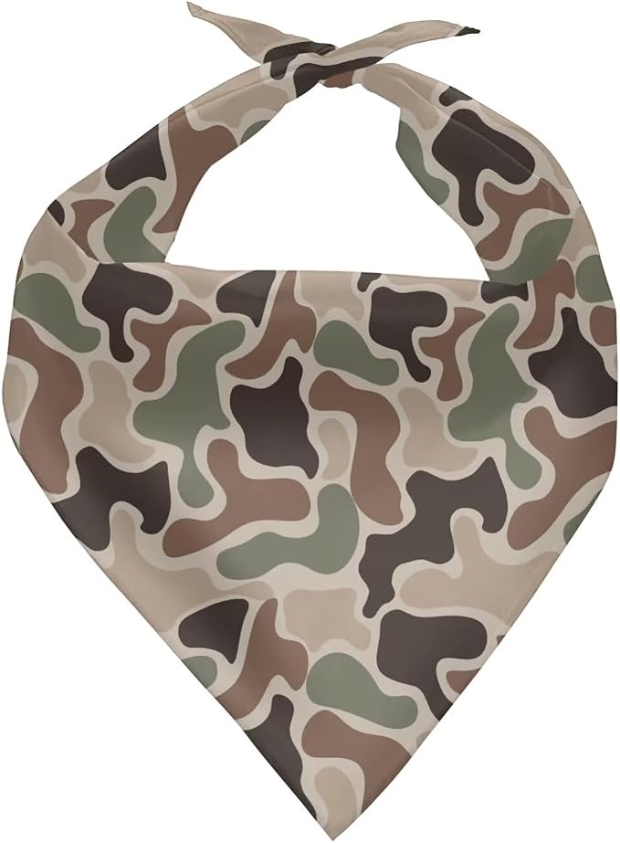 Camouflage Dog Bandana Spring Summer Dog Bandanas Reversible Pet Scarf Adjustable Puppy Bib Hankerchief Holiday Bandana for Small to Large Dogs