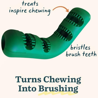 Woof Bark & Brush Dog Dental Toy, Large – Durable Bite & Brush Chew Toothbrush for Teeth Cleaning, Gum Massage, Dental Care & Enrichment