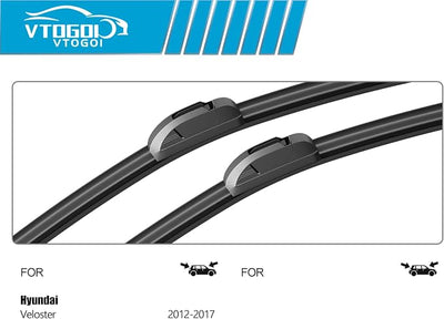 OEM Windshield Wiper Blades Replacement for Hyundai Veloster 2012 2013 2014 2015 2016 2017, All Weather Original Factory Quality Front & Rear Wipers Set 26"+18"+9" (Pack of 3)