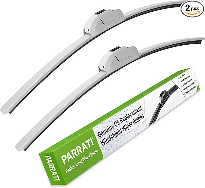OEM QUALITY 20" + 16" PARRATI Premium All-Season White Windshield Wiper Blades (Set of 2)