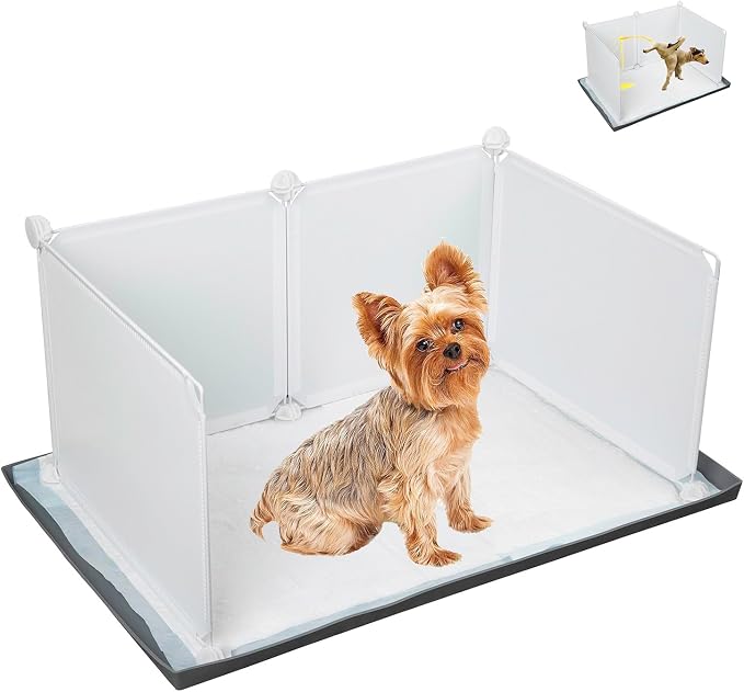 Dog Litter Box with High Walls,Pee Pad Holder Tray for Dog Potty