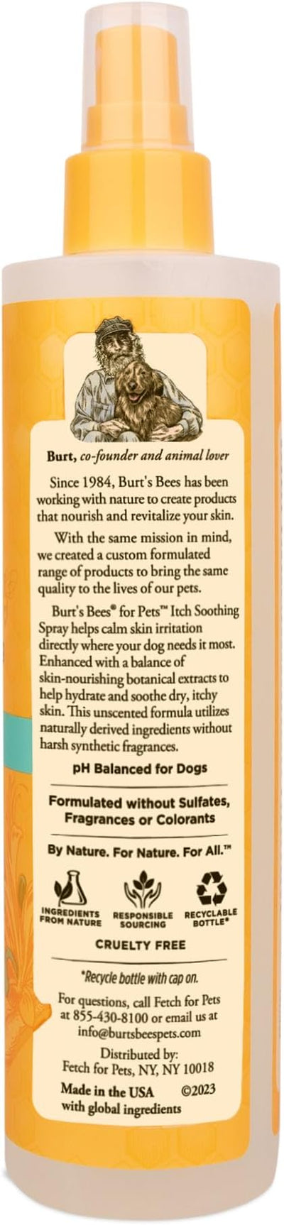 Burt's Bees for Pets Anti Itch Dog Spray with Honeysuckle and Honey, Waterless Grooming Mist for Dry Flaky Skin, Dog Itch Relief Between Baths, Natural Origin Coat Care for Dogs, 10 Fl Oz - 6 Pack