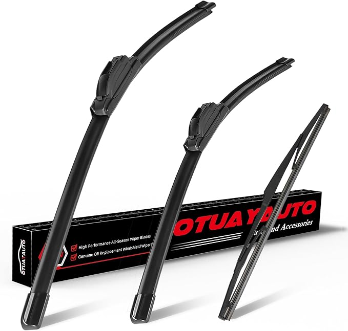 OTUAYAUTO 28"+20"+16" Windshield Wiper Blades Replacement for Toyota Sienna 2011-2020 Precision Fit, All-Weather Performance, Front and Rear Wipers U/J Hook (Pack of 3)