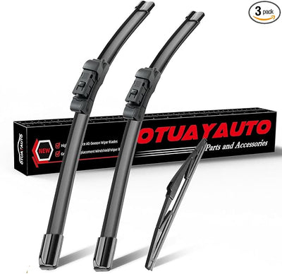 OTUAYAUTO Windshield Wiper Blades Replacement for Mazda CX-5 CX5 2017-2025, CX-9 CX9 2016-2023, All-Extreme Weather Performance Quiet No Trace Front and Rear Wipers Top Lock 24"+18"+14" (Pack of 3)