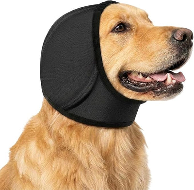 Noise Cancelling Ear Wrap, Dog Ear Muffs Noise Protection Comfortable Quiet Dogs Ear Muffs, Available Silent Elastic Calming Dog Ear Cover for Grooming, Bathing, Swimming (Medium)