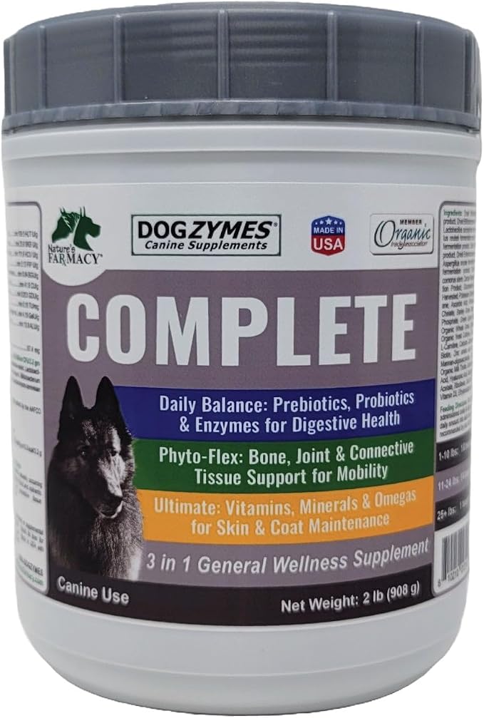Complete - Probiotics, Prebiotics, Glucosamine, Chondroitin, MSM and Hyaluronic Acid, Complete Skin and Coat Care (2 Pound)