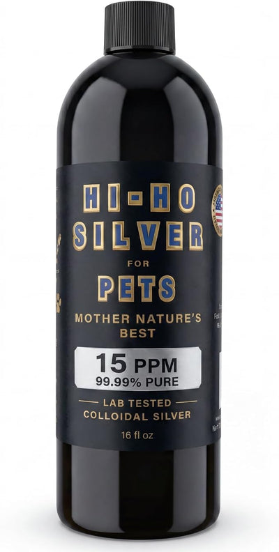 Colloidal Silver for Pets, Skin & Coat Grooming Liquid for Dogs & Cats, Gentle Daily Paw, Ear & Coat Care, 99.99% Pure Silver, Lab Tested, 16 fl oz