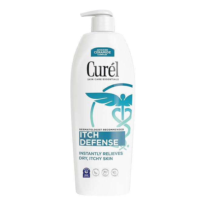 Curel Itch Defense Lotion for Sensitive and Dry Skin, Hand and Body Lotion that Helps Prevent Flare-Ups, Soothes Itchy Skin, Ceramide Moisturizer, Body Care, 20 Oz